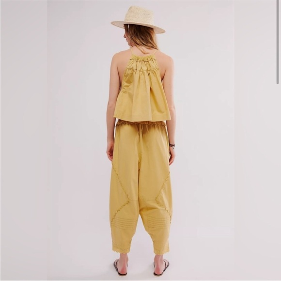 Free People Yellow Cropped Jumpsuit - Picture 3 of 10